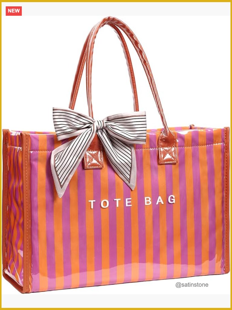 Large Pvc Tote Bag, Waterproof Kraft Paper Print Shoulder Bag, 20l Capacity